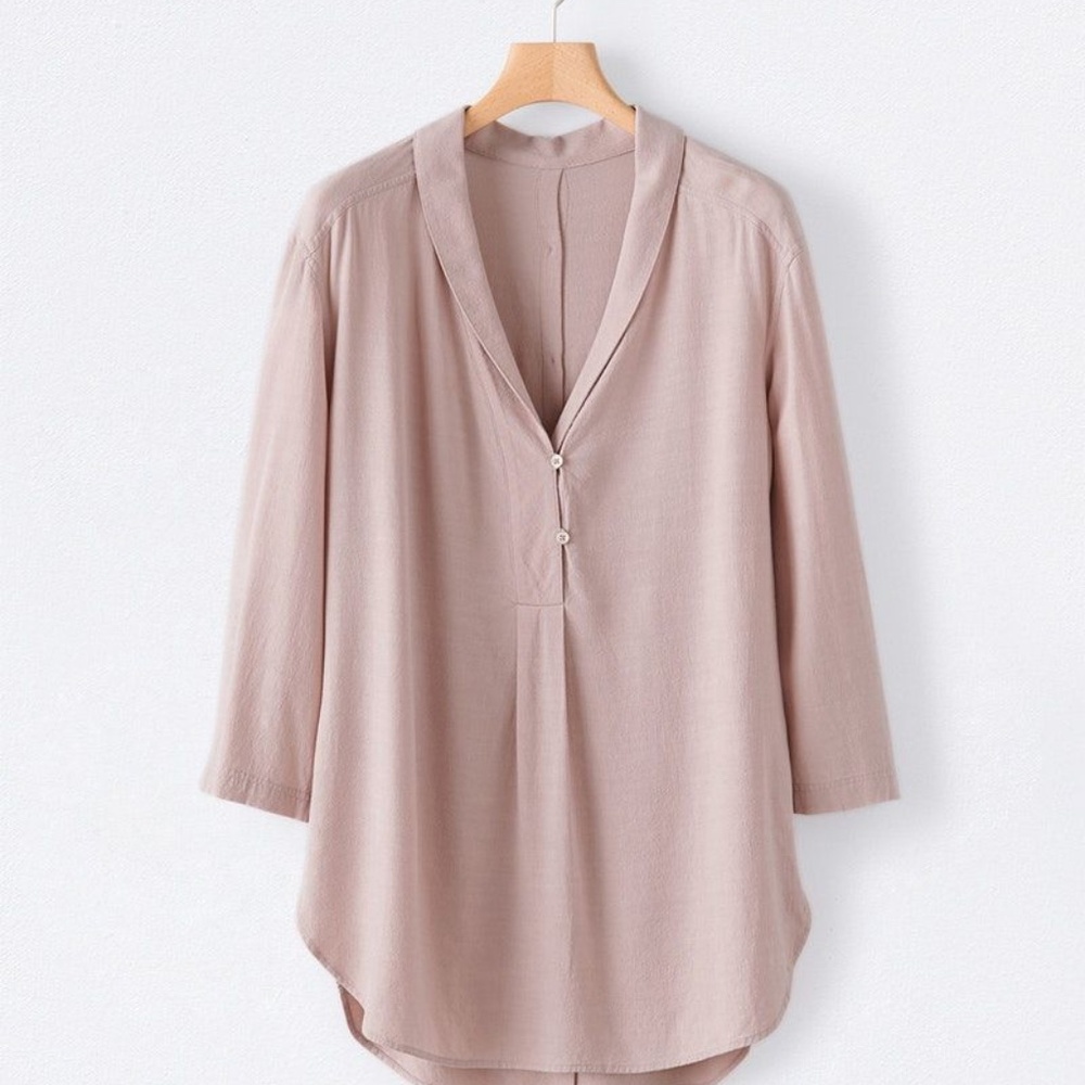 POETRY shawl collar ice pink pockets tunic top blouse